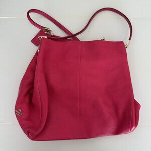 Coach Leather Hot Pink Shoulder Bag